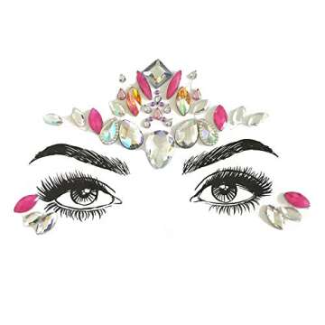 Face Jewels Gems Tattoo Stickers, Wotwre Rhinestone Eyes Body Tattoos Stick On Glitter for Festival Party, 6 Sets (Temporary Tattoo)