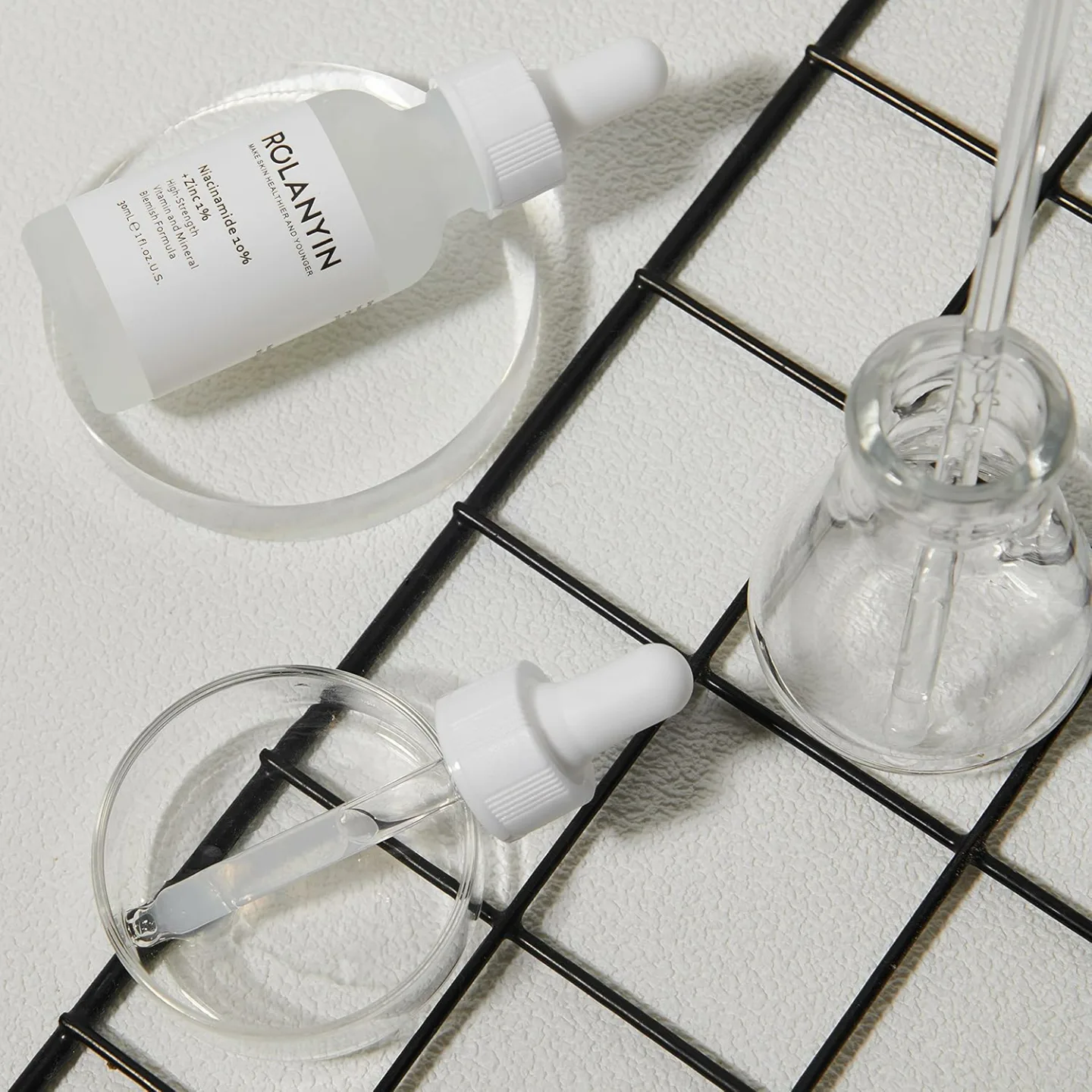 ROLANYIN Niacinamide 10% + Zinc 1% Serum for Oil Control and Acne Treatment AND ROLANYIN Hyaluronic Acid 2% + B5 30ml Hydration Support Formula with Ultra-Pure Vegan Hyaluronic Acid and Vitamin B5