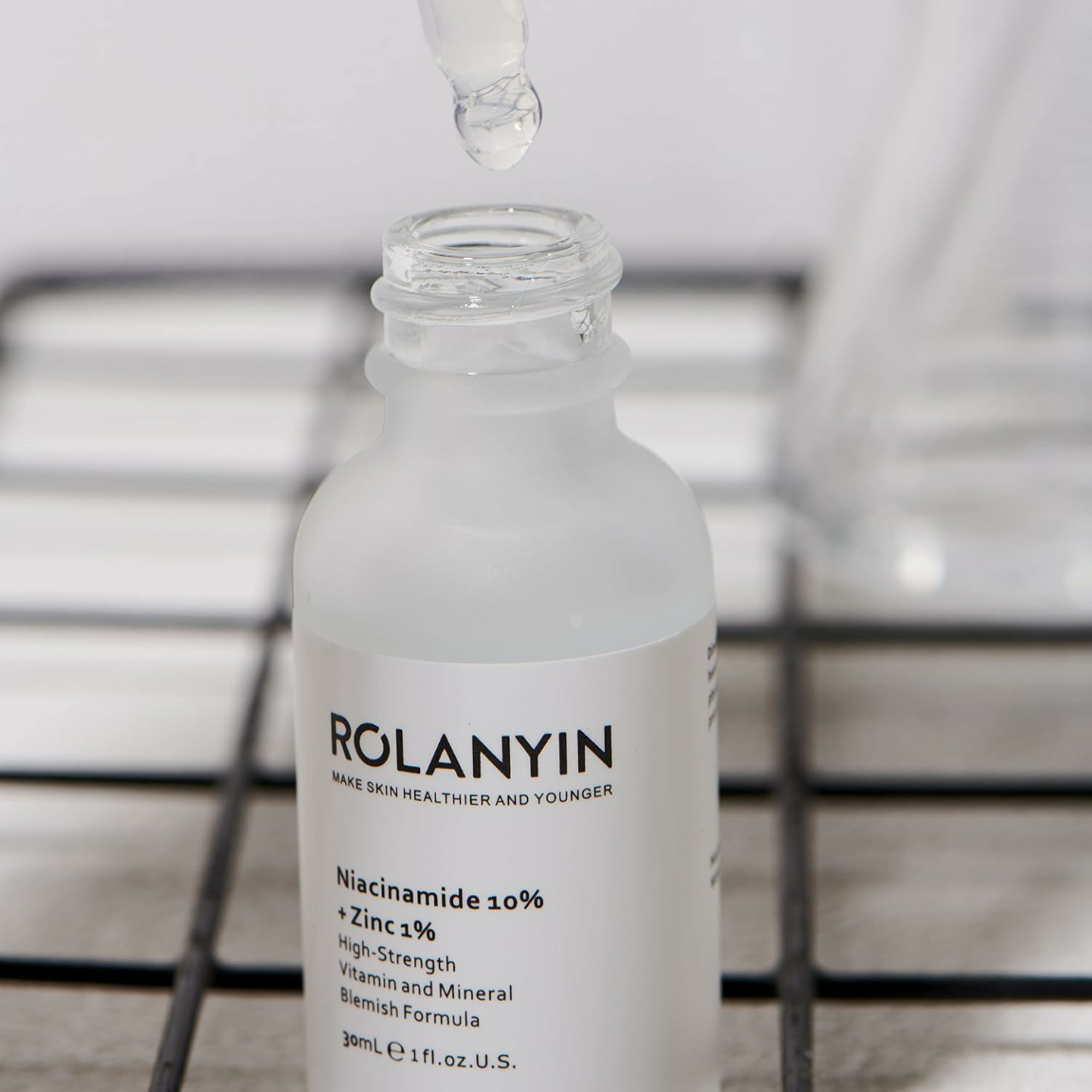 ROLANYIN Niacinamide 10% + Zinc 1% Serum for Oil Control and Acne Treatment AND ROLANYIN Hyaluronic Acid 2% + B5 30ml Hydration Support Formula with Ultra-Pure Vegan Hyaluronic Acid and Vitamin B5