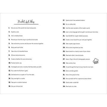 Couples Bucket List Journal for Adventures Together