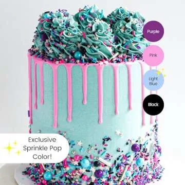 Milky Way Sprinkles Mix| Sprinkles Made In USA By Sprinkle Pop| Pink Black Blue Purple Sprinkles Wit...