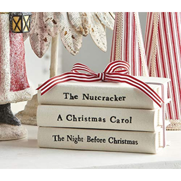 Festive Stacked Christmas Books for Holiday Decor
