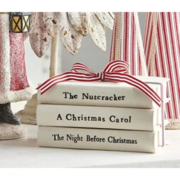Festive Stacked Christmas Books for Holiday Decor