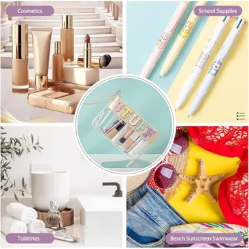 HANAMO Chenille Letter Clear Cosmetic Bag for Women