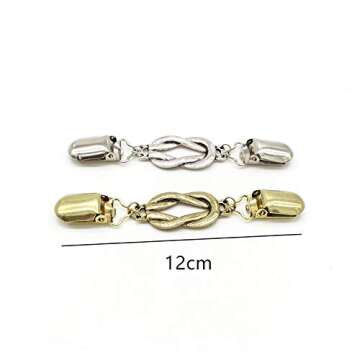 EvaGO 2 Pieces Retro Sweater Clips - Elegant Cardigan Collar Clips for Women