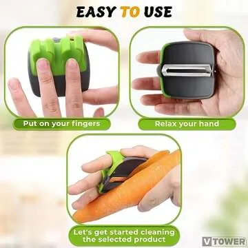 Finger Grip Vegetable Peelers for Kitchen - Carrot Peeler, Potatoes Peeler, Palm Peeler - Silicone Veggie Peeler for Kitchen Fruit Peeler Kitchen Peeler - Potato Peeler Hand Peeler Finger Peeler