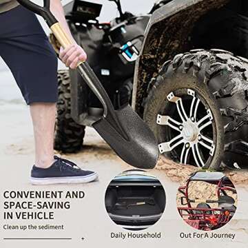 Durable 28-inch Round Shovel for Kids and Adults