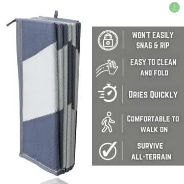 Glamplife Waterproof RV Rug for Camping | 8x16 Outdoor Rug