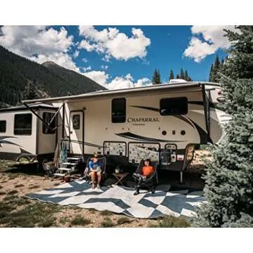 Glamplife Waterproof RV Rug for Camping | 8x16 Outdoor Rug