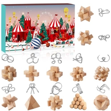 Christmas Countdown Advent Calendar 2024 with 24 Fun Brain Teasers