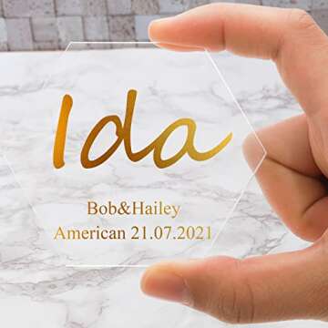 Mezchi 80 Pcs Clear Acrylic Place Cards for Any Event