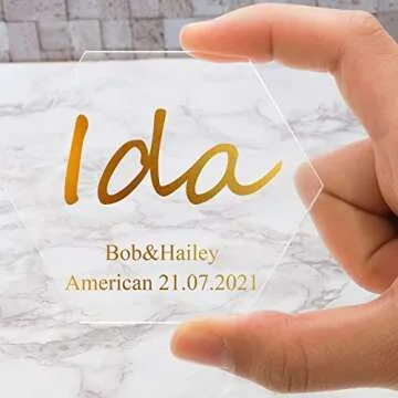 Mezchi 80 Pcs Clear Acrylic Place Cards for Any Event