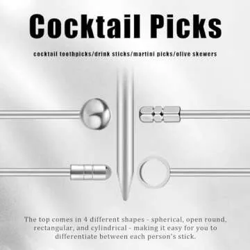 Cocktail Picks 16Pcs Stainless Steel Drink Sticks