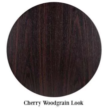 End Tables Set of 2 - Nesting Tables with Removable Wood Tops and Metal Basket Bases for Blanket Storage - Round Side Furniture for Living Room, Bedroom, or Home Office by Lavish Home (Cherry/Black)