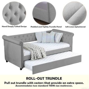 Rosevera Adrie Elegant Linen Daybed for Comfort and Style