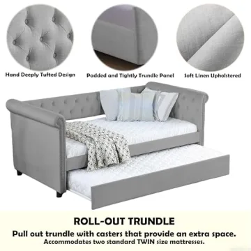 Rosevera Adrie Elegant Linen Daybed for Comfort and Style