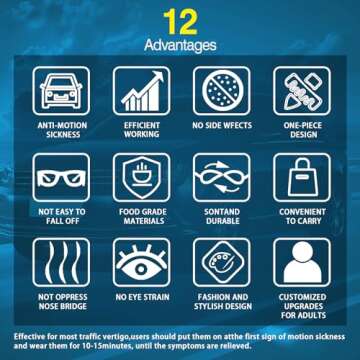 Hion Adult Anti- Motion Sickness Smart Glasses, Ultra-Light Portable Nausea Relief Liquid Glasses, Carsickness Airsickness Seasickness Glasses, Travel/Cruise Essentials