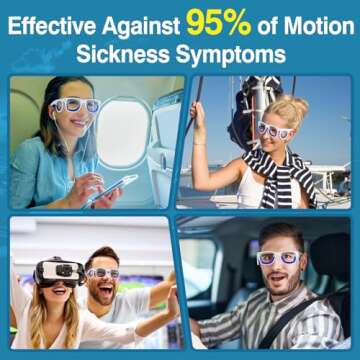 Hion Adult Anti- Motion Sickness Smart Glasses, Ultra-Light Portable Nausea Relief Liquid Glasses, Carsickness Airsickness Seasickness Glasses, Travel/Cruise Essentials