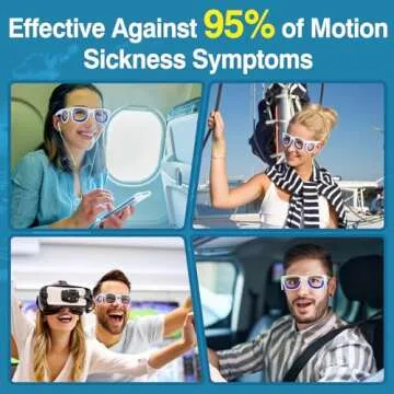 Hion Adult Anti- Motion Sickness Smart Glasses, Ultra-Light Portable Nausea Relief Liquid Glasses, Carsickness Airsickness Seasickness Glasses, Travel/Cruise Essentials