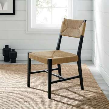 Bodie Elm Dining Side Chair with Comfortable Paper Rope Seat