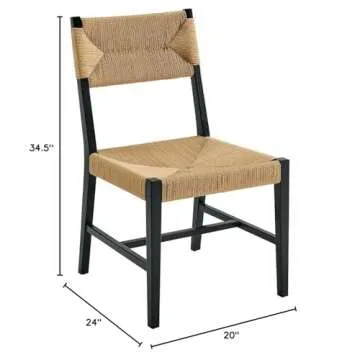 Bodie Elm Dining Side Chair with Comfortable Paper Rope Seat