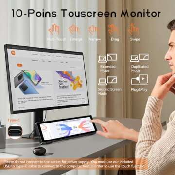 Upgraded 8.8 Inch Touchscreen Monitor - Best for PC Use