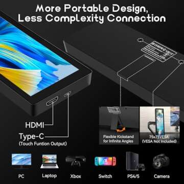 Upgraded 8.8 Inch Touchscreen Monitor - Best for PC Use