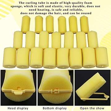 Hair Rollers,24 Pieces Foam Sponge Rollers for Hair,Soft Sleeping Hair Curlers for Hairdressing Styling(Large x 8,Medium x 8,Small x 8)