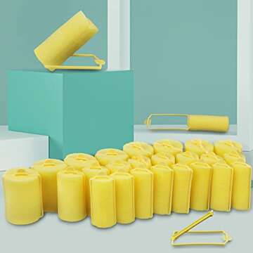 Hair Rollers,24 Pieces Foam Sponge Rollers for Hair,Soft Sleeping Hair Curlers for Hairdressing Styling(Large x 8,Medium x 8,Small x 8)