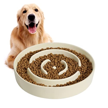 Havniva Ceramic Slow Feeder Dog Bowl For Medium And Large Breeds, Anti-Gulping