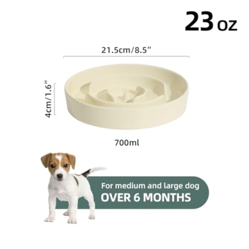 Havniva Ceramic Slow Feeder Bowl for Medium and Large Dogs