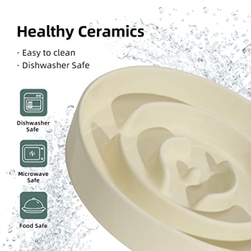 Havniva Ceramic Slow Feeder Bowl for Medium and Large Dogs