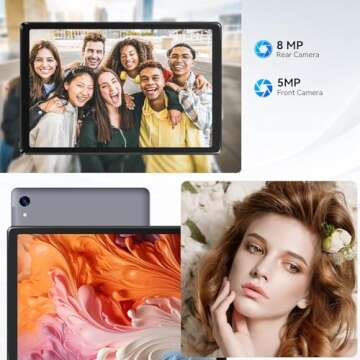 Jeazans 10.1 inch Tablet with 128GB Storage and HD Display