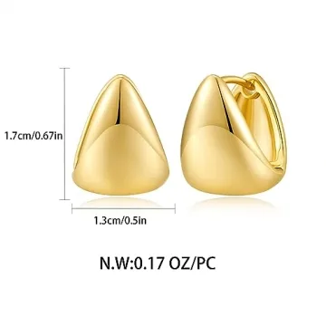 FAMARINE Chunky Gold Huggie Earrings - Stylish & Comfortable