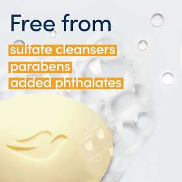 Dove Beauty Bar Soap Glowing Mango & Almond Butters, 6 Bars for Radiant Skin, Illuminates Skin 3.75 oz