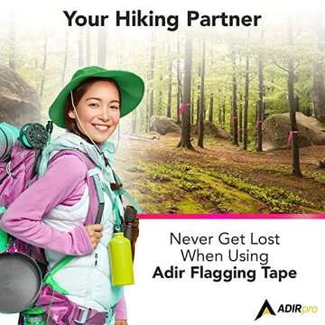 AdirPro 12 Pack Fluorescent Flagging Tape - Multipurpose Neon Marking Tape - Great Visual Labeling & Tagging for Home & Workplace Use (Fluorescent Pink, 150 feet)