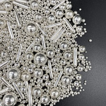 Sprinkles Silver Pearl Sugar Candy Mix Size Baking Cake Decorations Cupcake Toppers Cookie Decoratin...