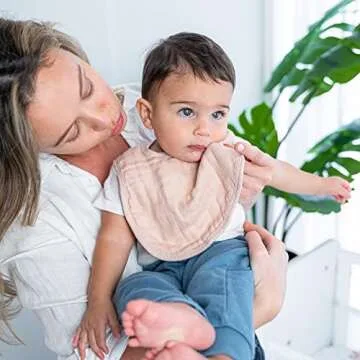 Comfy Cubs Muslin Bibs for Babies, (Pack of 8) - Soft and Highly Absorbent, Feeding, Drool and Teeth...