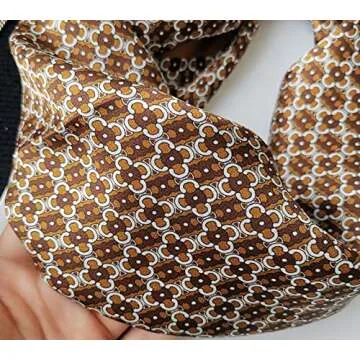 JERLA Women's Men's Small Square Real Mulberry Silk Scarfs Hair scarf head neck face scarf 21" x 21" (Clover coffee)