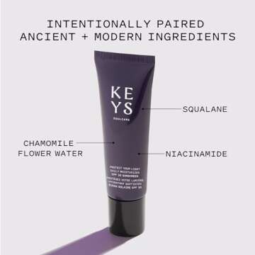 Keys Soulcare Protect Your Light Daily Moisturizer SPF 30 Sunscreen, Lightweight Formula with UVA+UV...