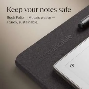 reMarkable Paper Pro Bundle – Mosaic Weave | Includes 11.8” reMarkable Paper Tablet, Marker Plus Pen with Eraser, and a Book Folio Cover in Mosaic Weave – Basalt