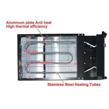 INTBUYING 110V 1800W Flash Dryer 18x24 inch Screen Printing Flash Ink Curing Machine Adjustable Stand