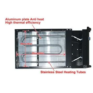 INTBUYING 110V 1800W Flash Dryer 18x24 inch Screen Printing Flash Ink Curing Machine Adjustable Stand