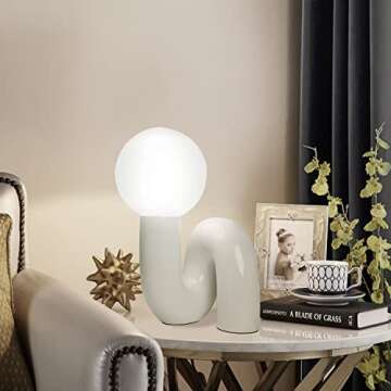 Arturesthome Table Lamp Creative Nordic Desk Lamp for Living Room Bedside Lamp for Bedroom Study Reading Light with Bulbs White