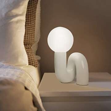 Arturesthome Table Lamp Creative Nordic Desk Lamp for Living Room Bedside Lamp for Bedroom Study Reading Light with Bulbs White