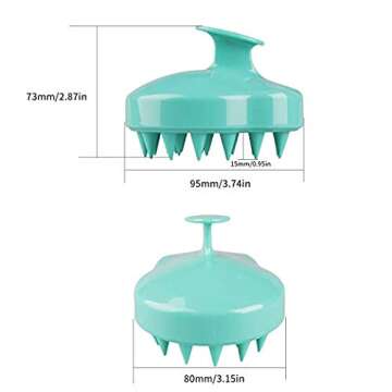 Hair Scalp Massager,Scalp Care Brush, Coobi Scalp Shampoo Brush with Soft Silicon Brush Head-Light Green