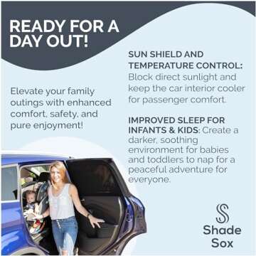 SHADESOX Car Side Window Sunshade (2-Pack) | Window Shade for Baby in Car | Universal Fit for 99% of Cars & Mid Size SUVs | Rear Car Window Shades for Kids and Children | Sun Blocker Window Screens