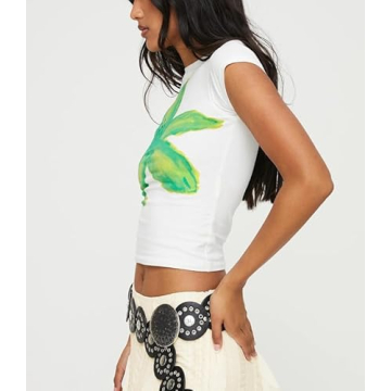 Y2k Baby Tees for Women - Vintage Aesthetic Graphic Tops