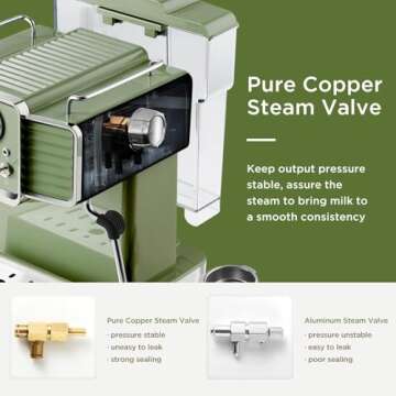 Neretva Espresso Coffee Maker with Milk Frother for Home