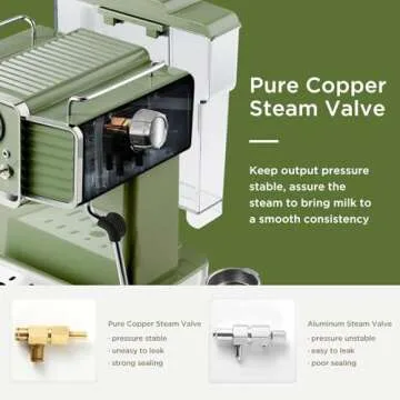 Neretva Espresso Coffee Maker with Milk Frother for Home
